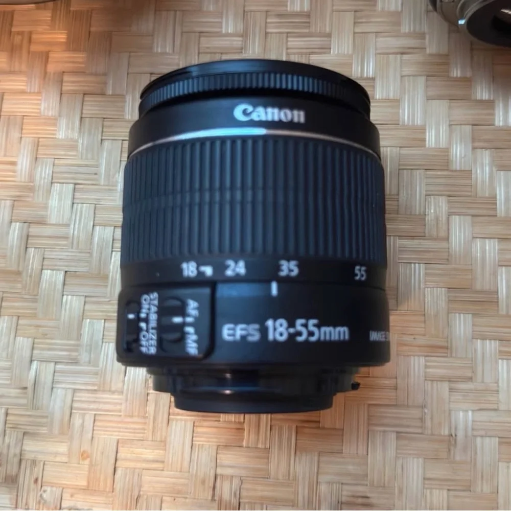 Canon Black EOS Camera with Three Lenses